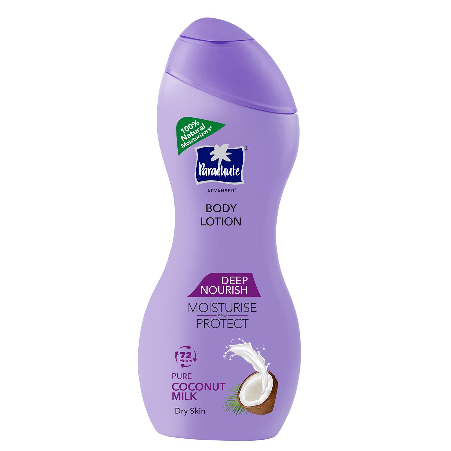 Parachute Advansed coconut body lotion bottle for dry skin