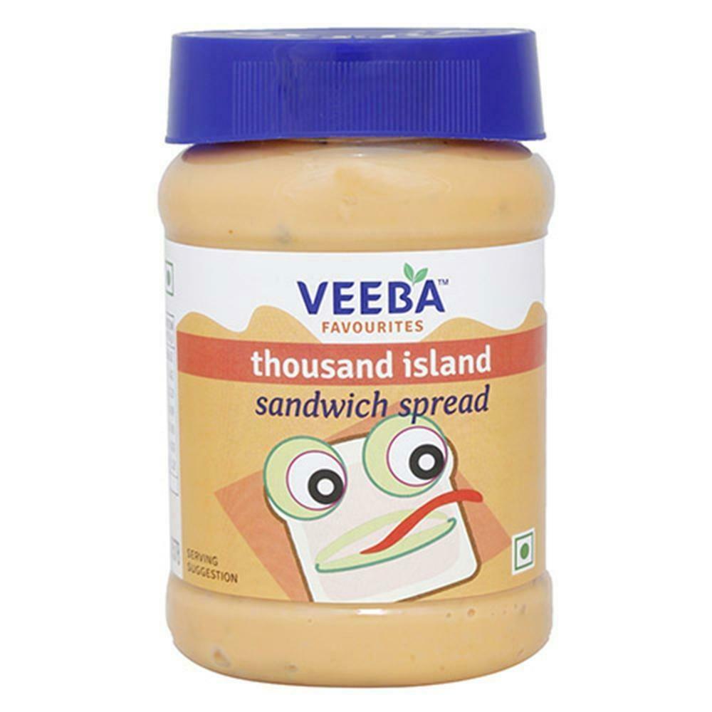 Front pack shot of Veeba Thousand Island sandwich spread