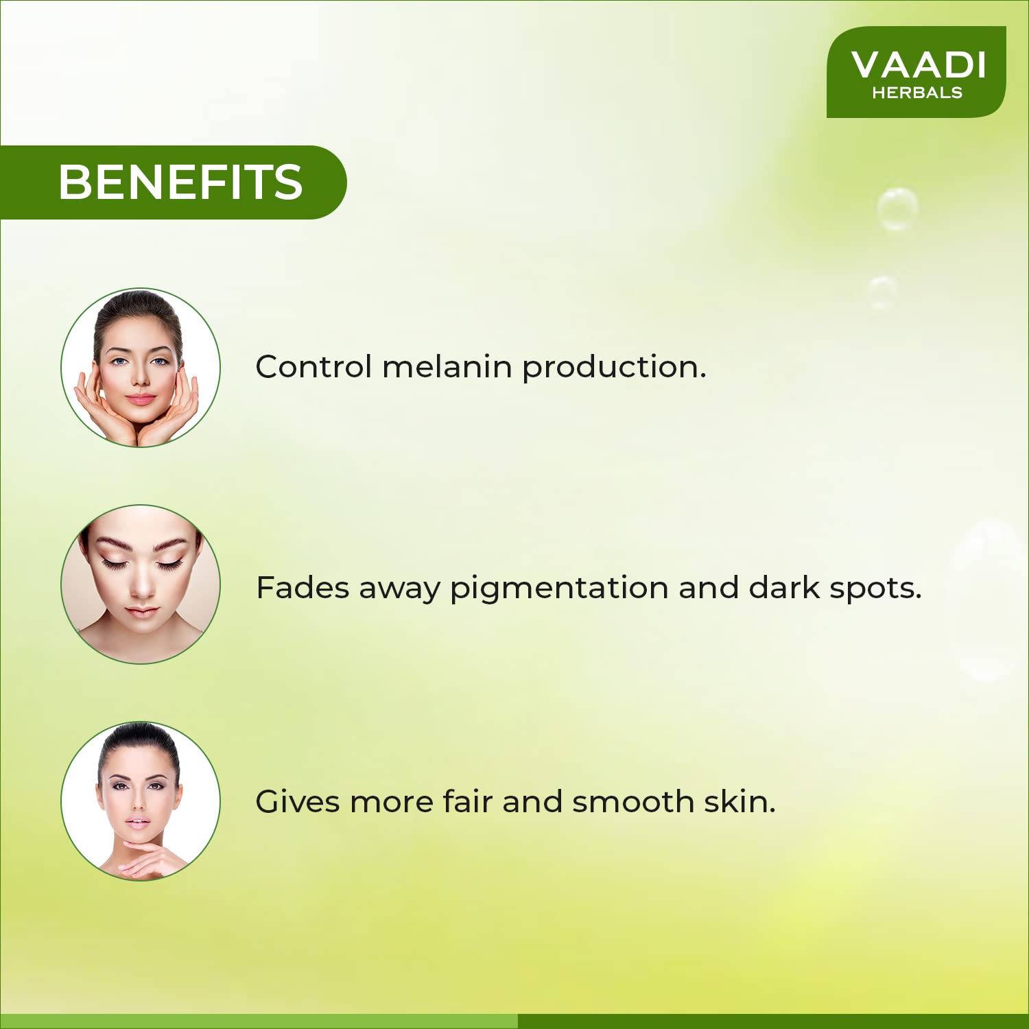 Vaadi Herbals Fairness Cream, Saffron Aloe Vera and Turmeric Extracts, 30g x 3 – view 2