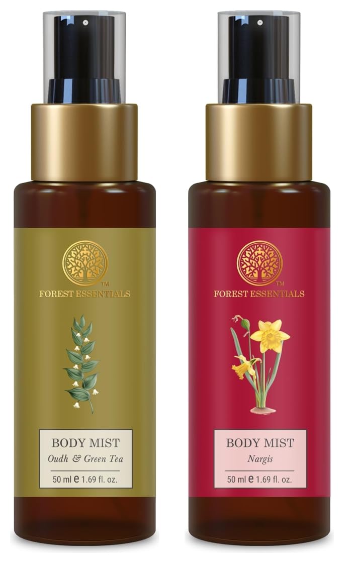 Travel size Forest Essentials body mist duo with two scents