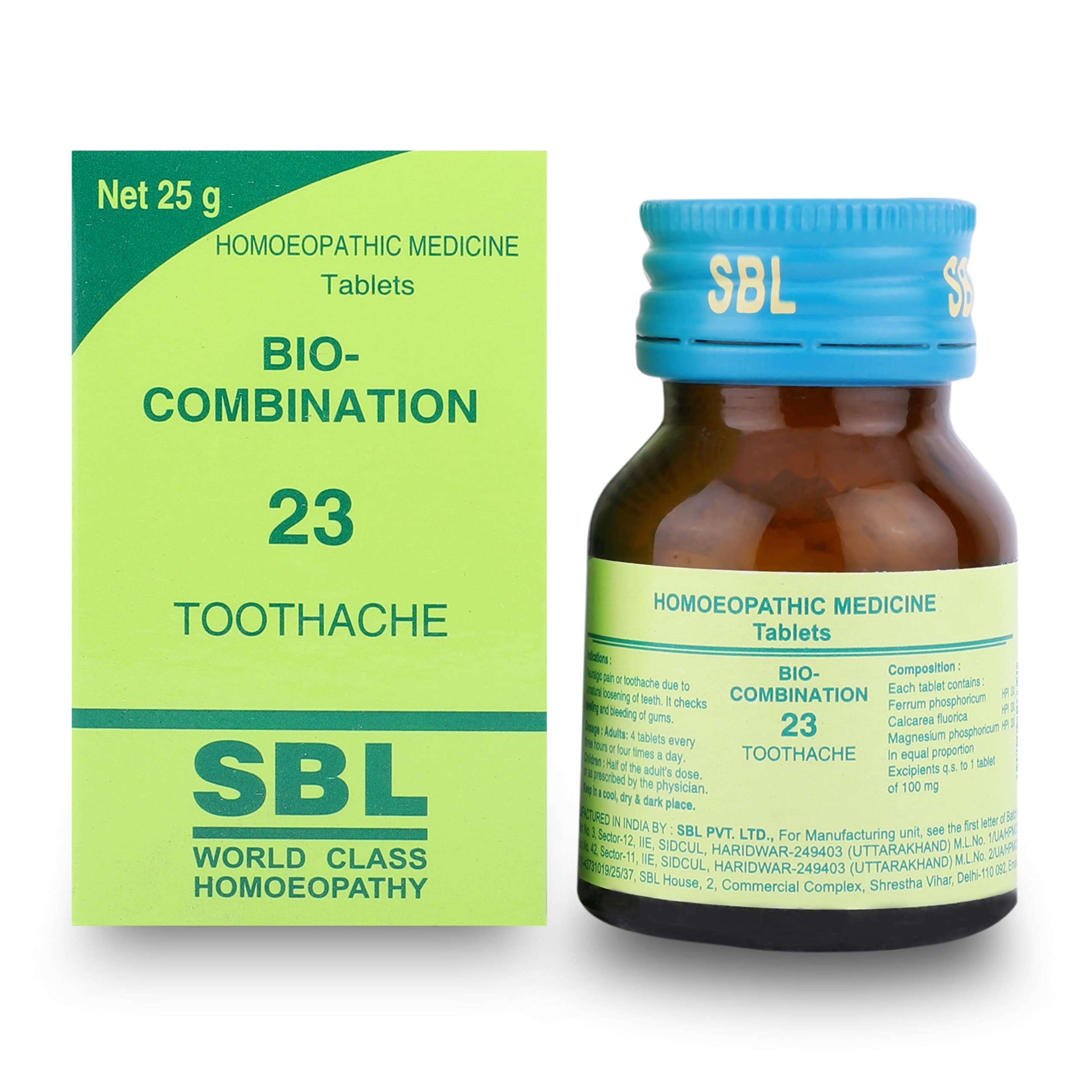 Front-facing SBL Bio-Combination No. 23 tablets bottle, 25 GM