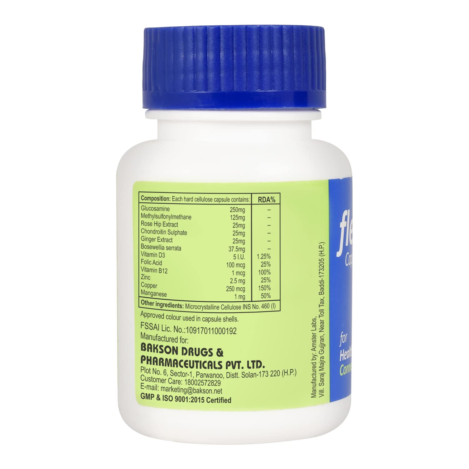 Bakson Flexicare Capsules For Strengthening Bones, Joints & Connective Tissues – view 3