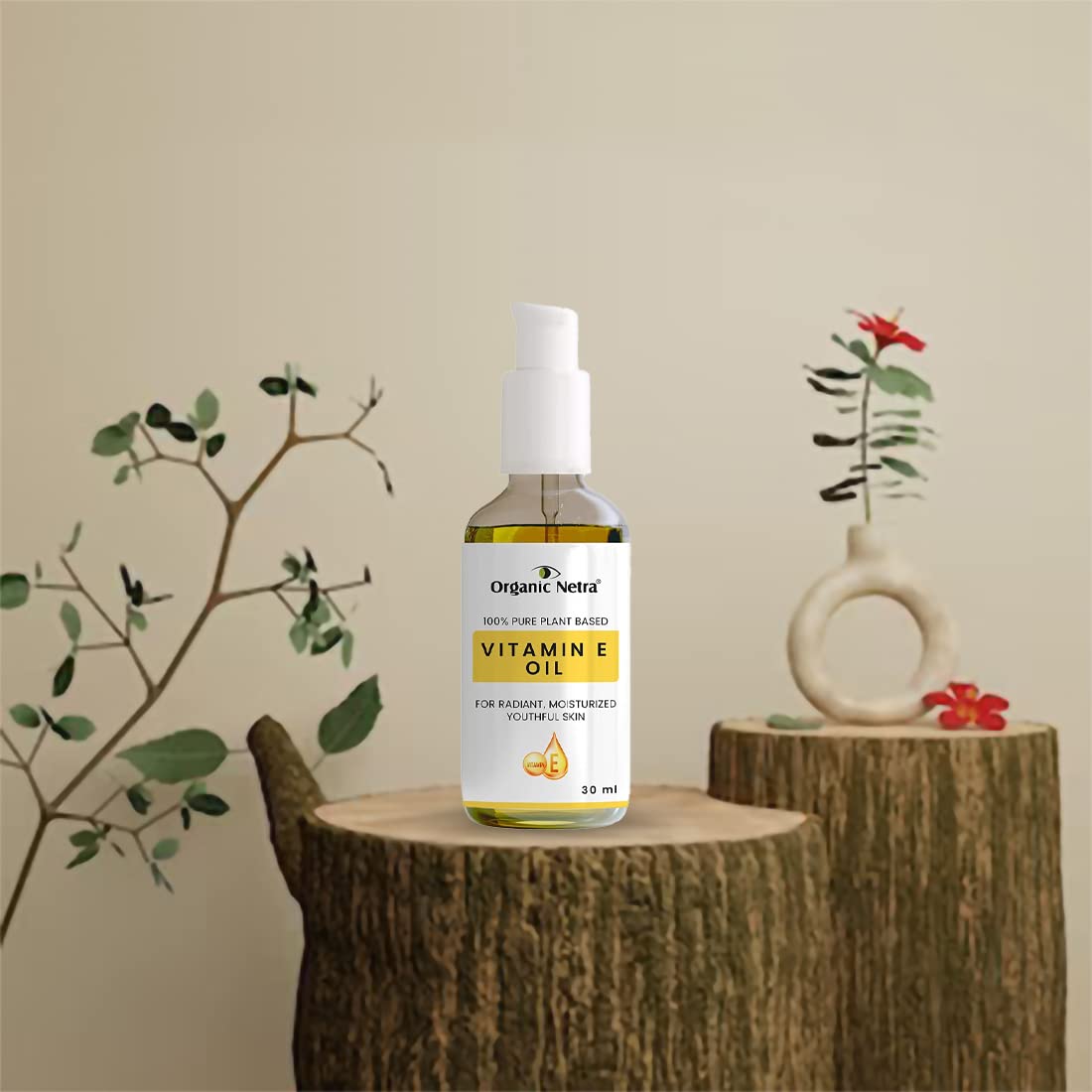 Organic Netra 100% Pure Plant Based Vitamin E Oil For Radiant,Moisturized Youthful Skin For Men and Womens, Reduces scars,stretch marks,wrinkles, helps in hair growth -30 ml. – view 6