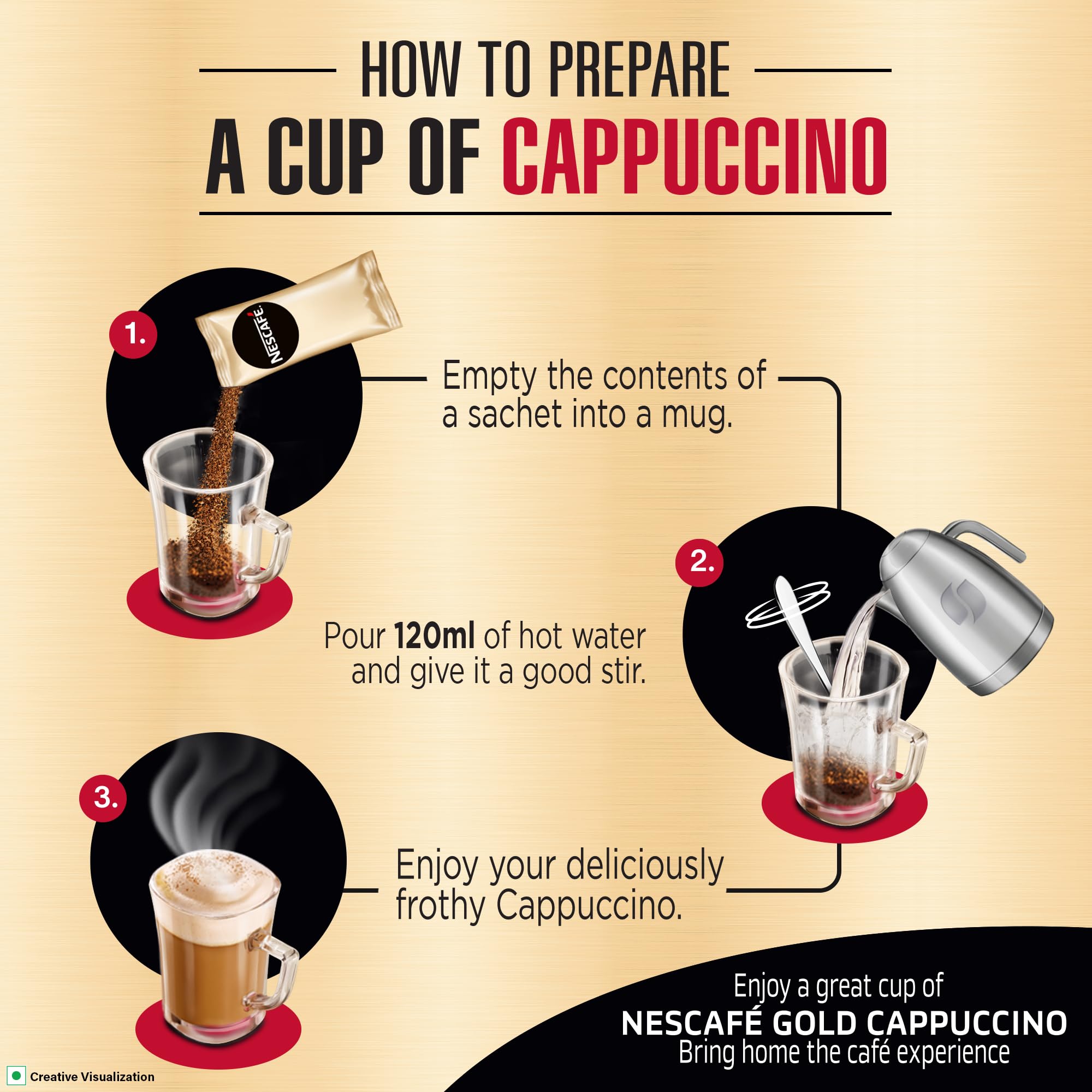 Nescafé Gold Cappuccino Instant Coffee Premix, 125g (5 Sachets x 25g) – view 7