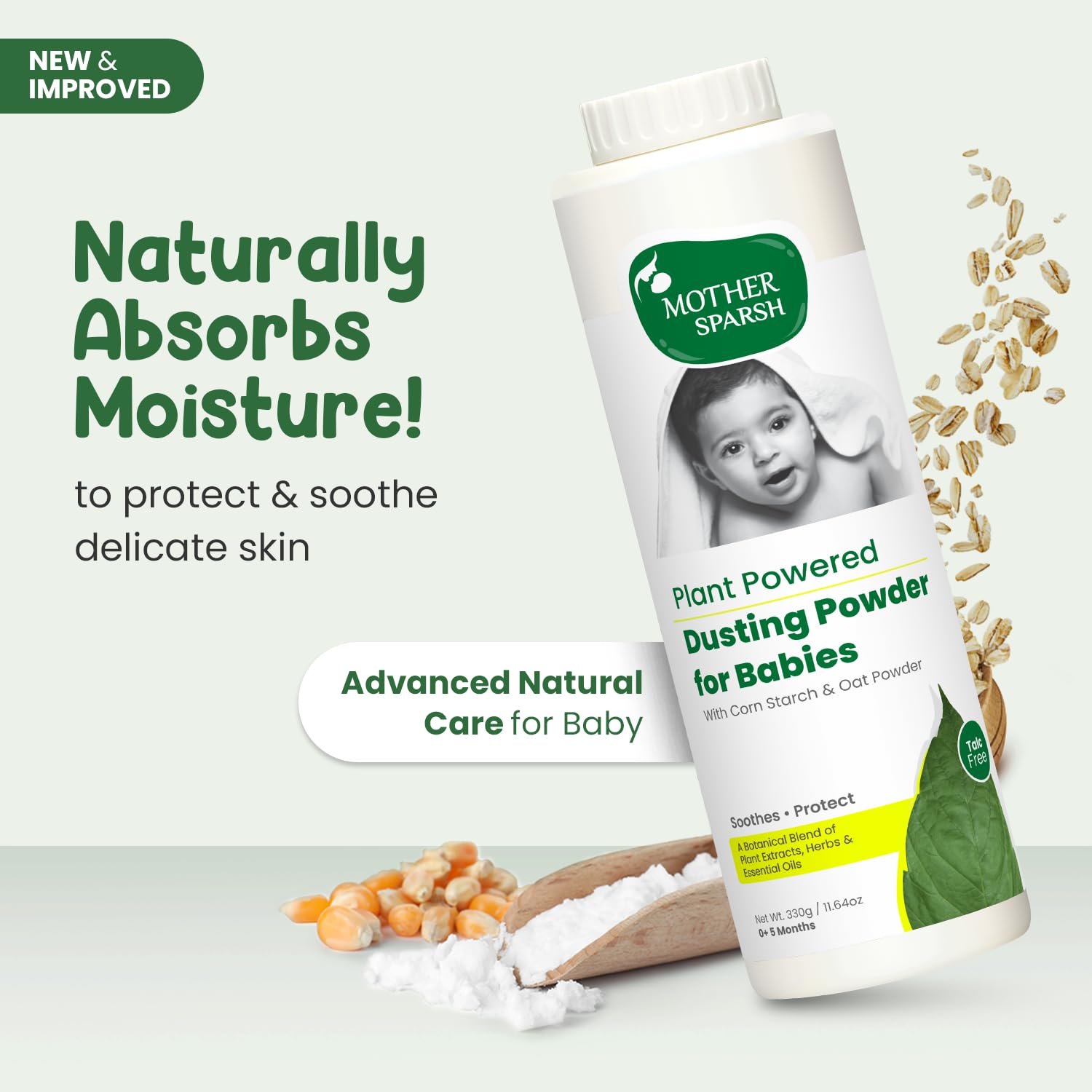 Mother Sparsh Plant Powered Dusting Powder For Babies - 330g – view 2