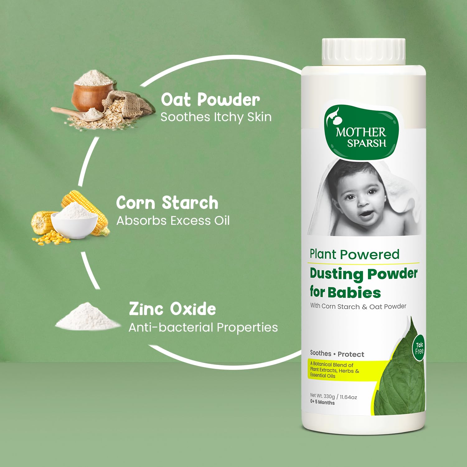 Mother Sparsh Plant Powered Dusting Powder For Babies - 330g – view 4
