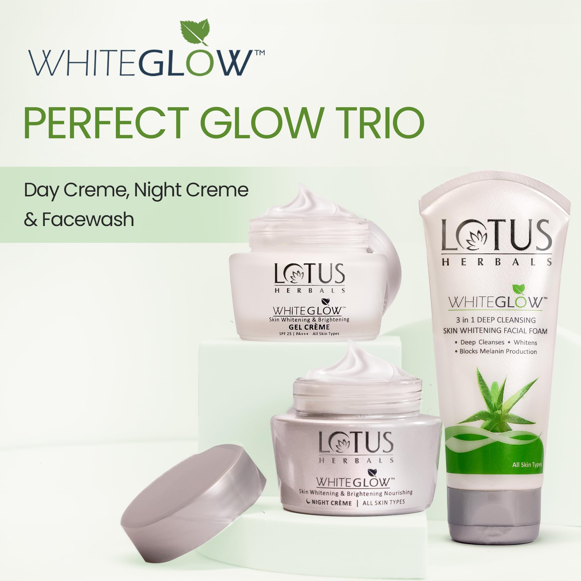 Lotus Herbals Whiteglow Day And Night Face Cream Pack with Face Wash – view 2