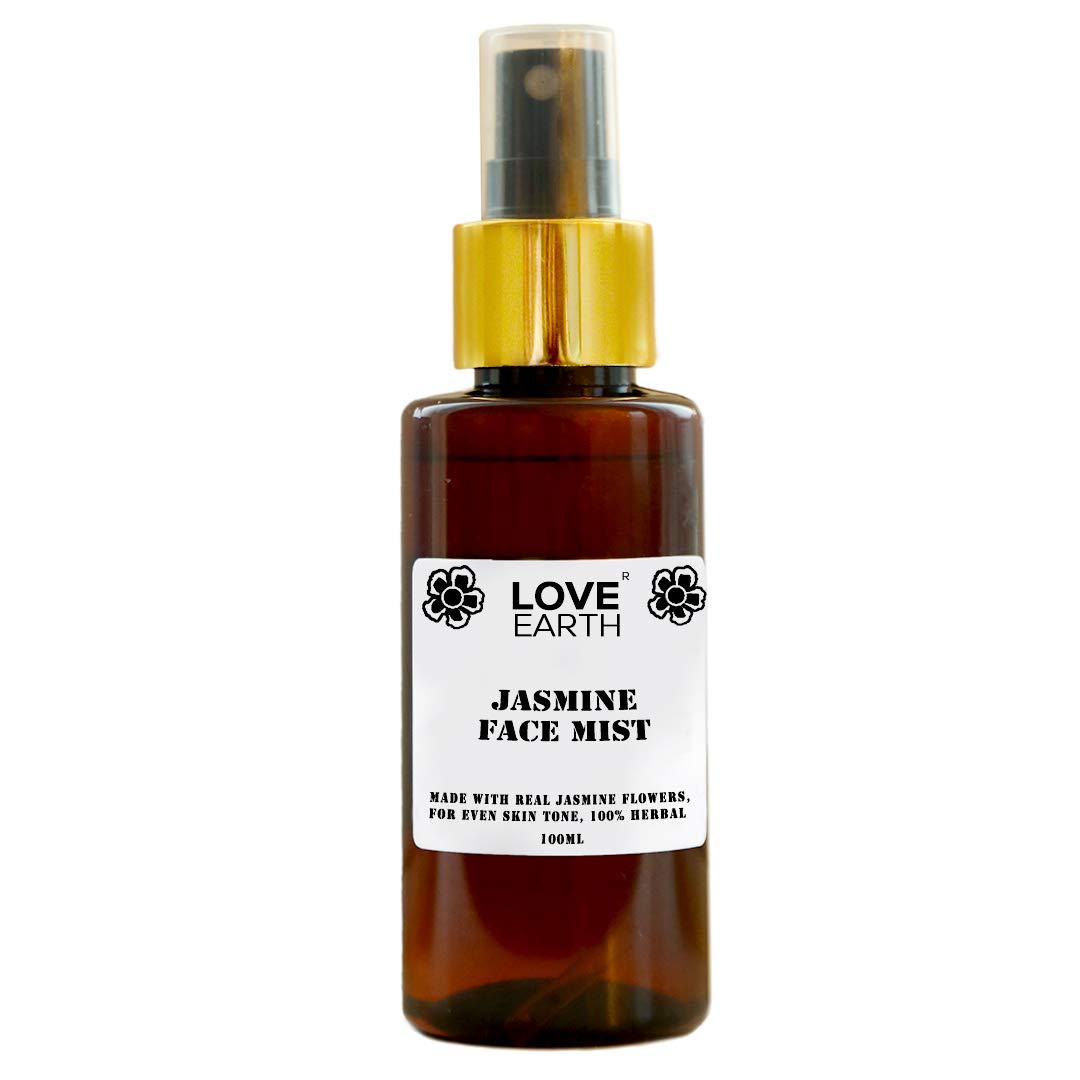 Love Earth jasmine face mist toner bottle with fresh scent