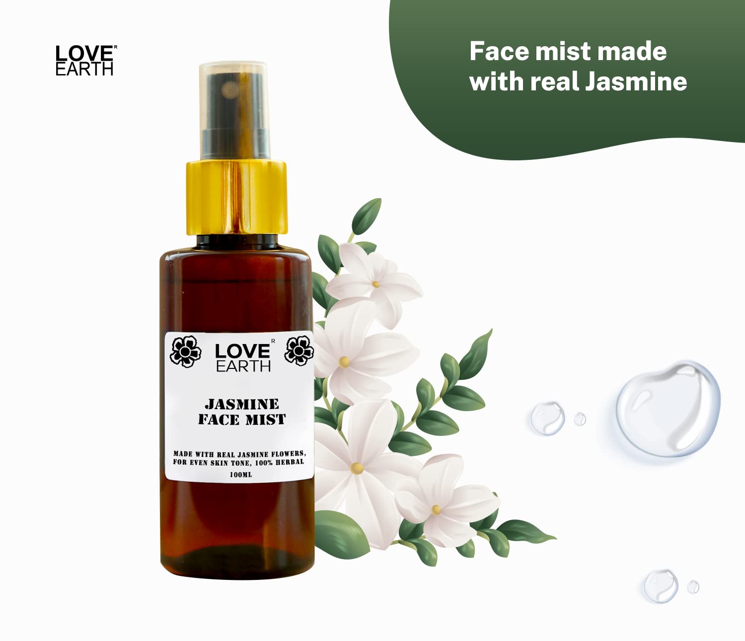 Love Earth Jasmine Mogra Face Mist Toner with Jasmine Oil & Extracts for Instant Glow & Even Skin Tone 100ml – view 4