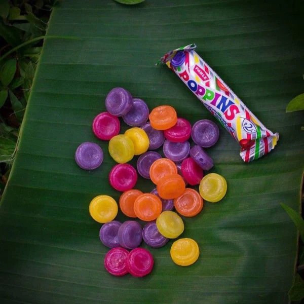 Two packs of Parle Poppins fruit flavoured hard candies