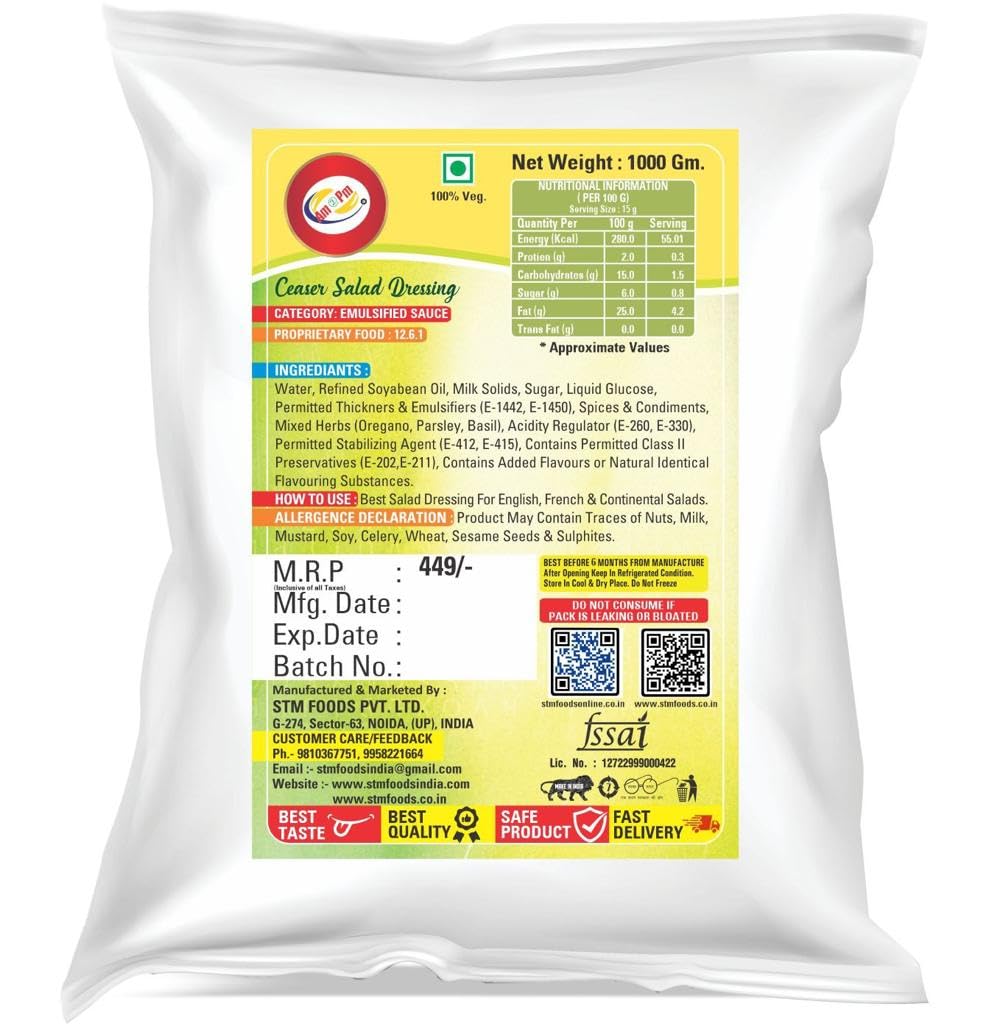 Am 2 Pm - Caesar Salad Dressing Salad Sauce Creamy Crunchy Delicious Perfect Combination For Making Delicious And Healthy Salads -1KG – view 2