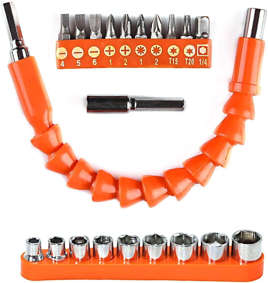 Spartan flexible shaft screwdriver extension set in orange