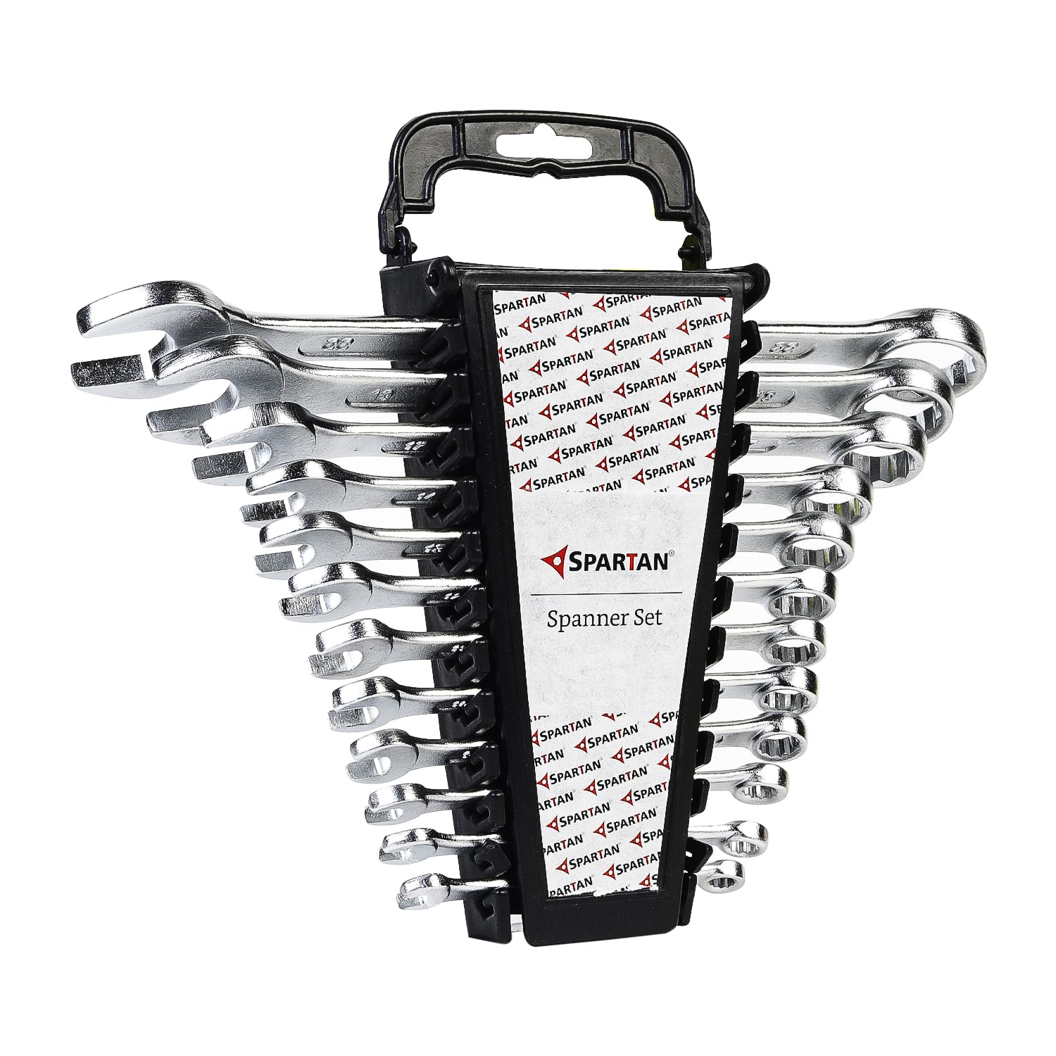 Metric open jaw and ring end spanner set by SPARTAN