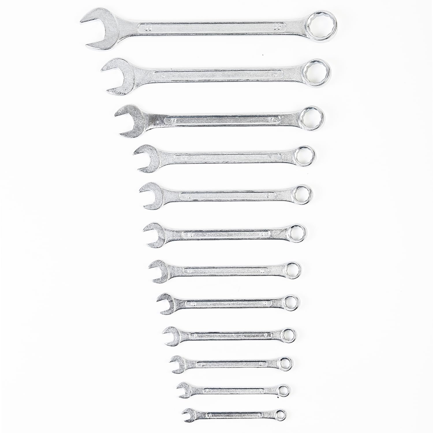 SPARTAN Carbon Steel Combination Spanner Set/Wrench Set/Tool Kit Multipurpose Home Use and Professional Spanners, Corrosion Resistant Chrome Plating Open Jaw and Ring Spanners (Silver, Set of 12) – view 3