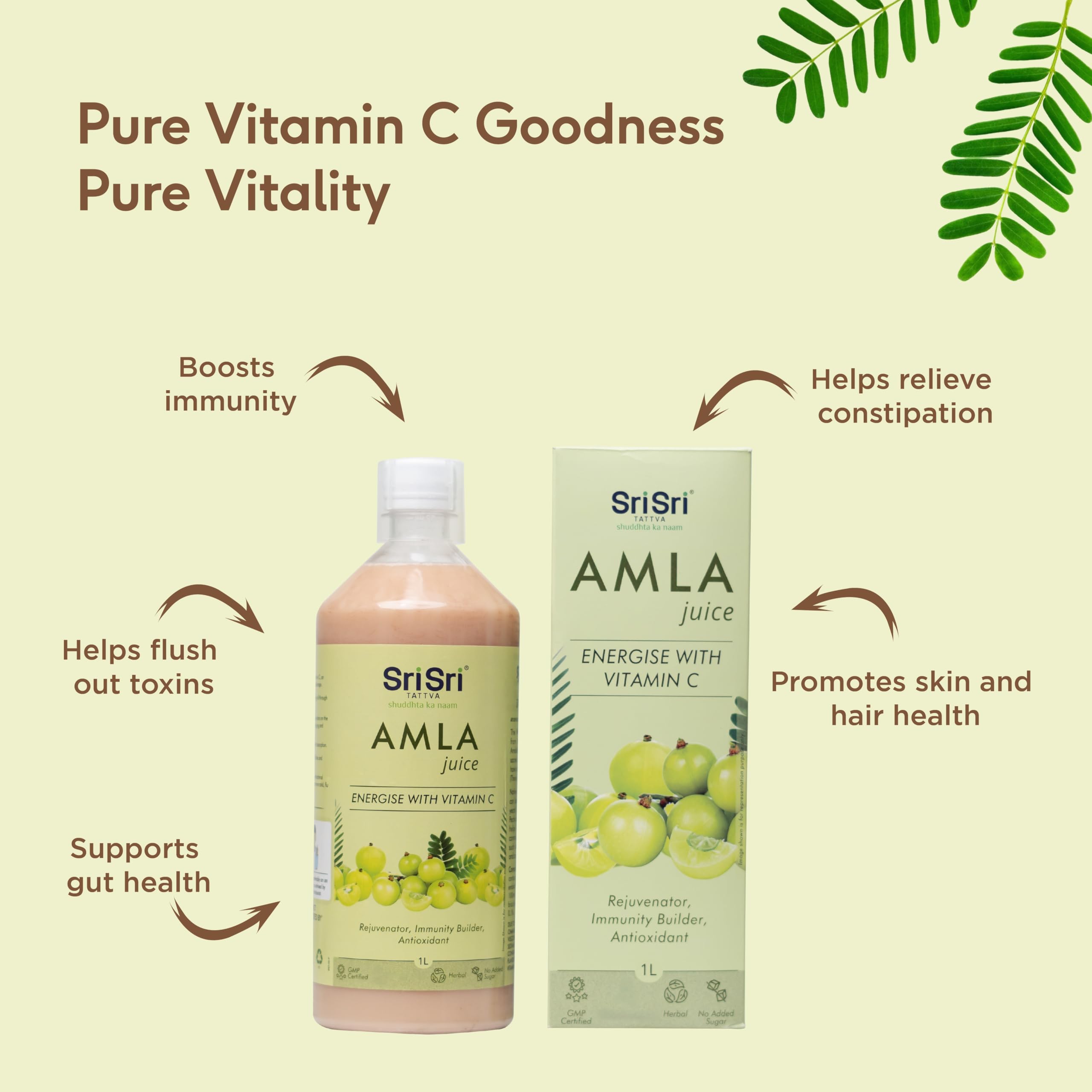 Sri Sri TATTVA shuddhta ka naam Amla Juice, 1Litre (Pack Of 3) – view 2