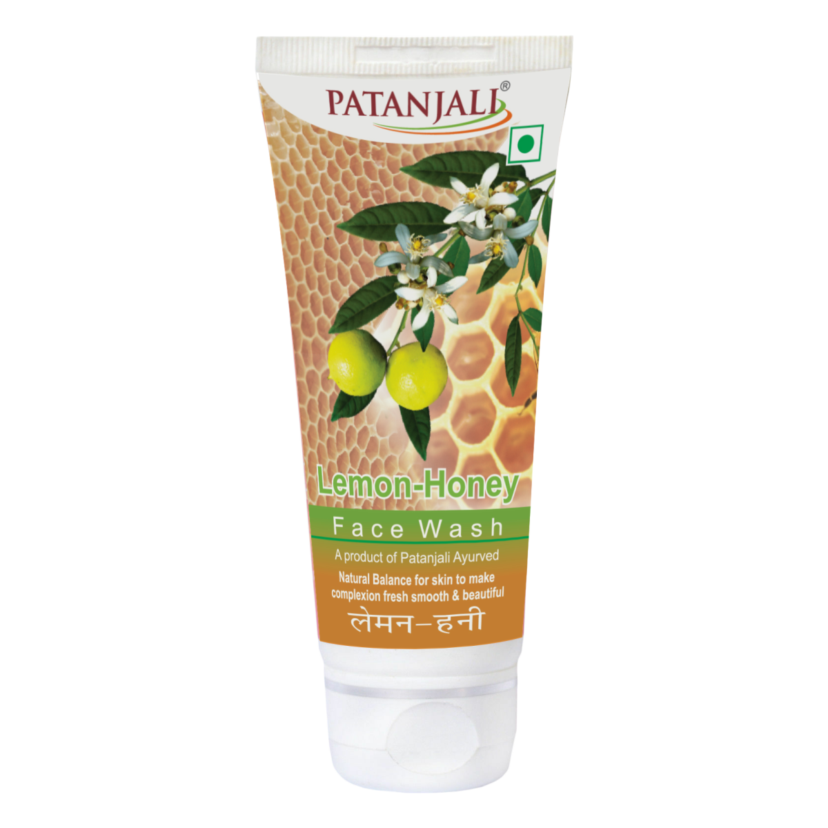 Three Patanjali Lemon Honey Facewash 60g tubes with lemon scent