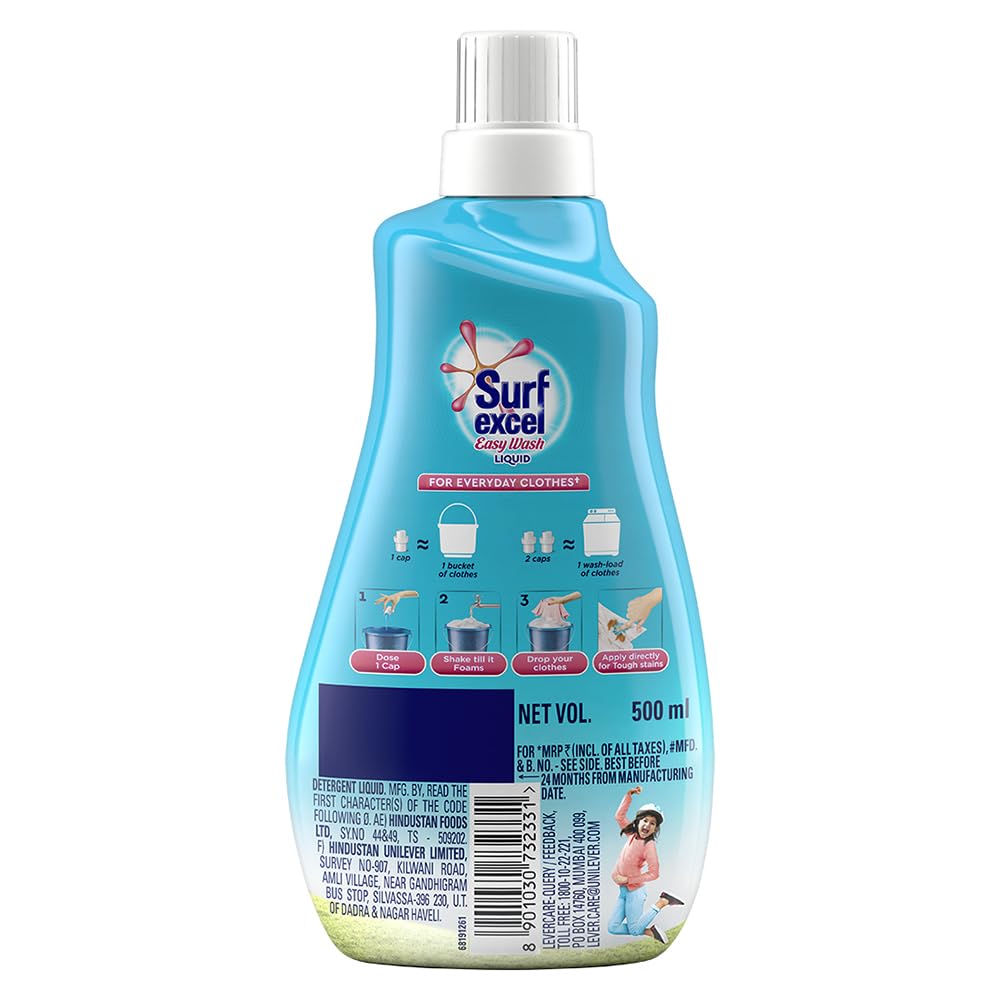 Surf Excel Easy Wash Detergent Liquid, 500 Ml, 1 Count – view 2
