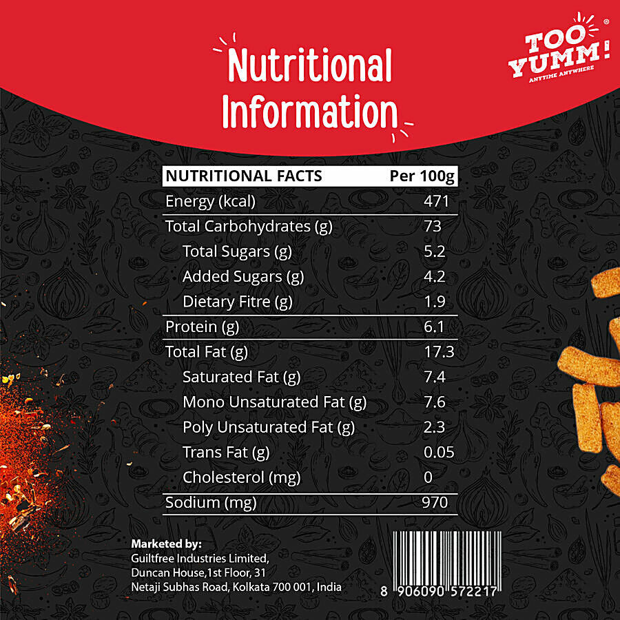 Too Yumm! Chili Chataka Flavour Veggie Stix Namkeen 75 g – view 4