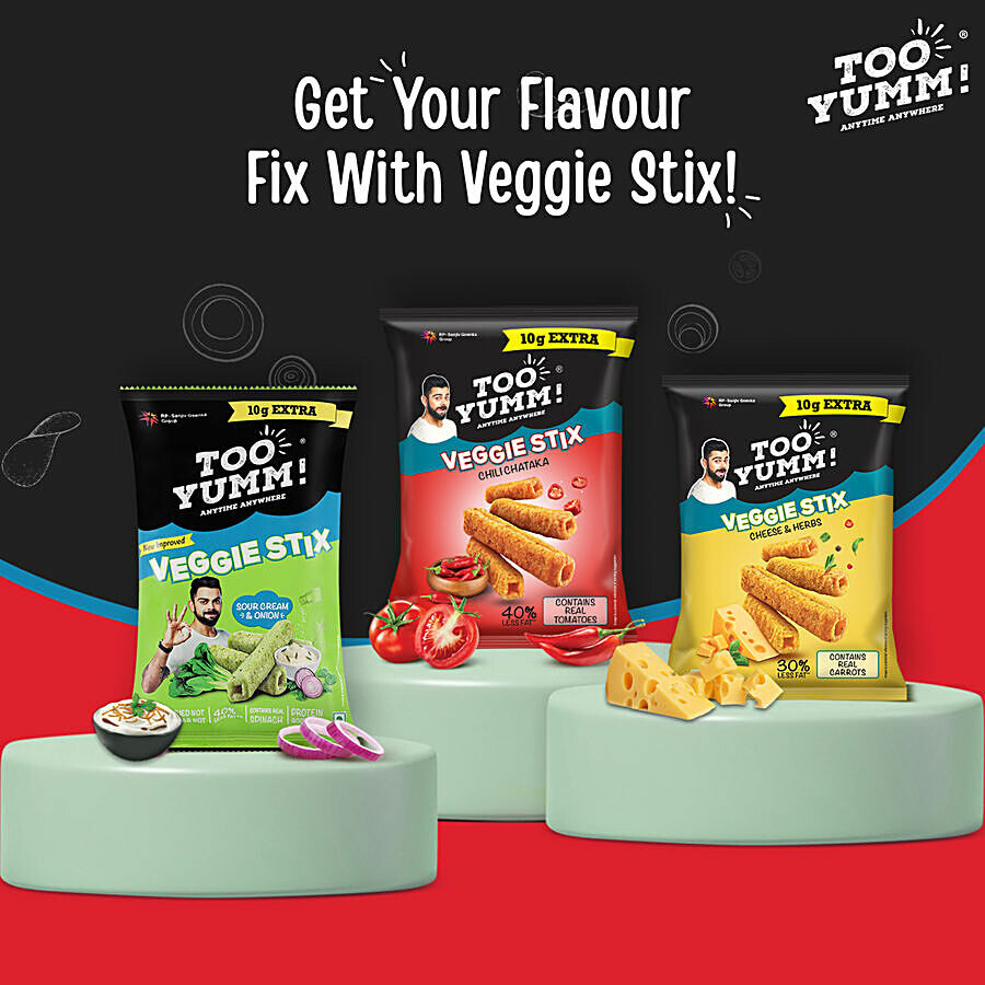Too Yumm! Chili Chataka Flavour Veggie Stix Namkeen 75 g – view 7