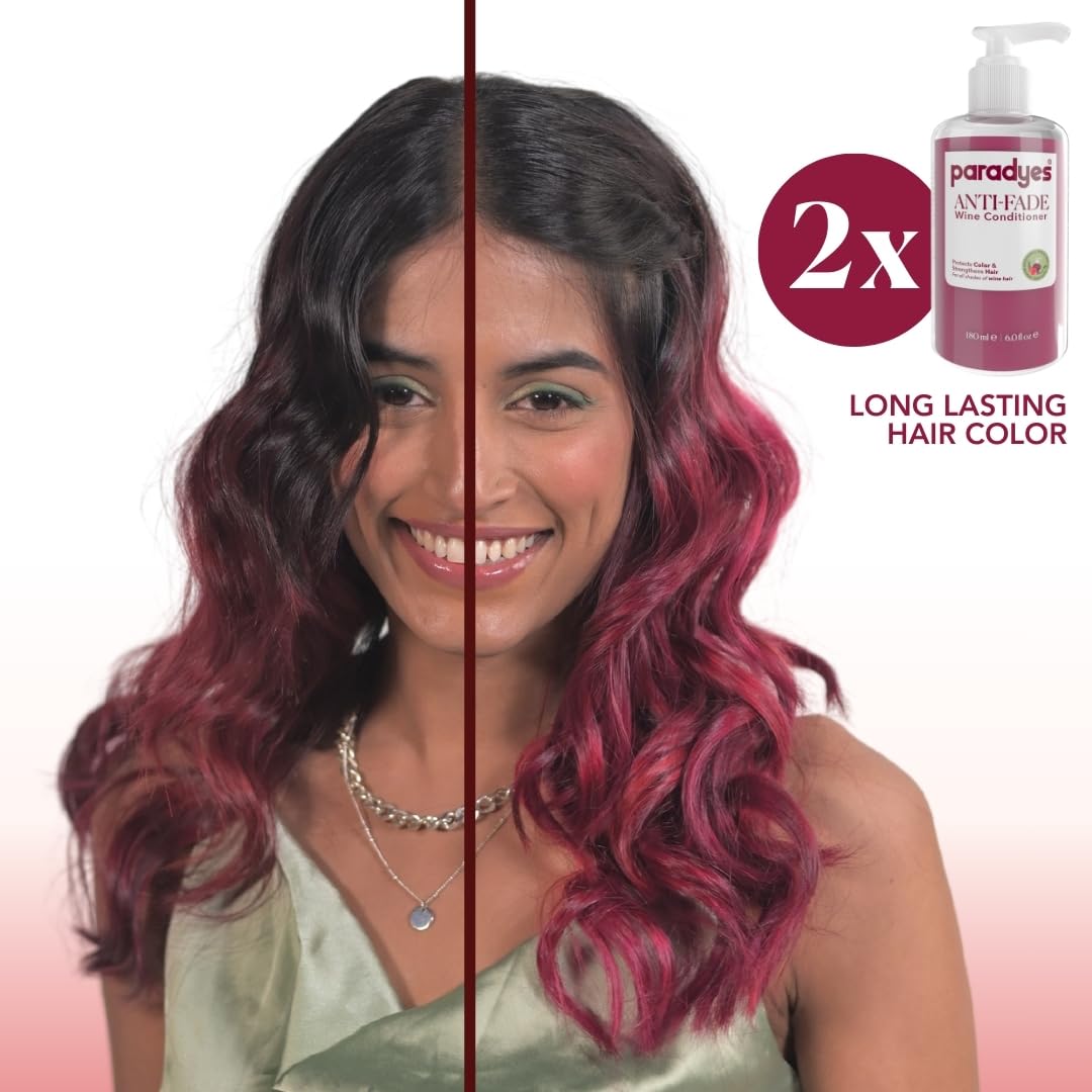 Paradyes No Bleach Cherry Coke Glossy Hair Tint, Ammonia-Free Formula for Natural Black Hair, Anti-Fade Wine Conditioner for Long-Lasting Shine, Enriched with Herbal Extracts, 6.6 True Red – view 6