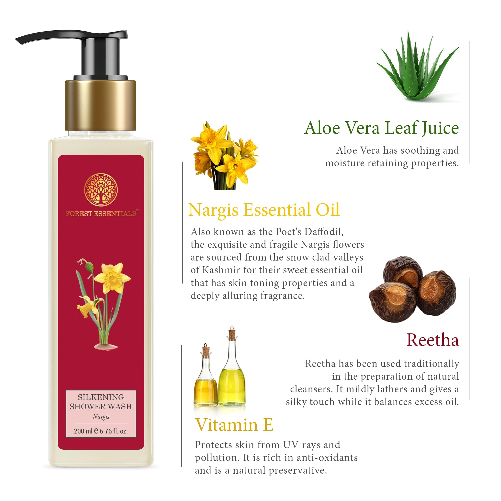 Forest Essentials Silkening Shower Wash Nargis – view 3