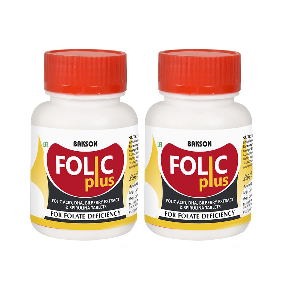 Bakson Foli Plus Tablets bottles pack of 2 packaging