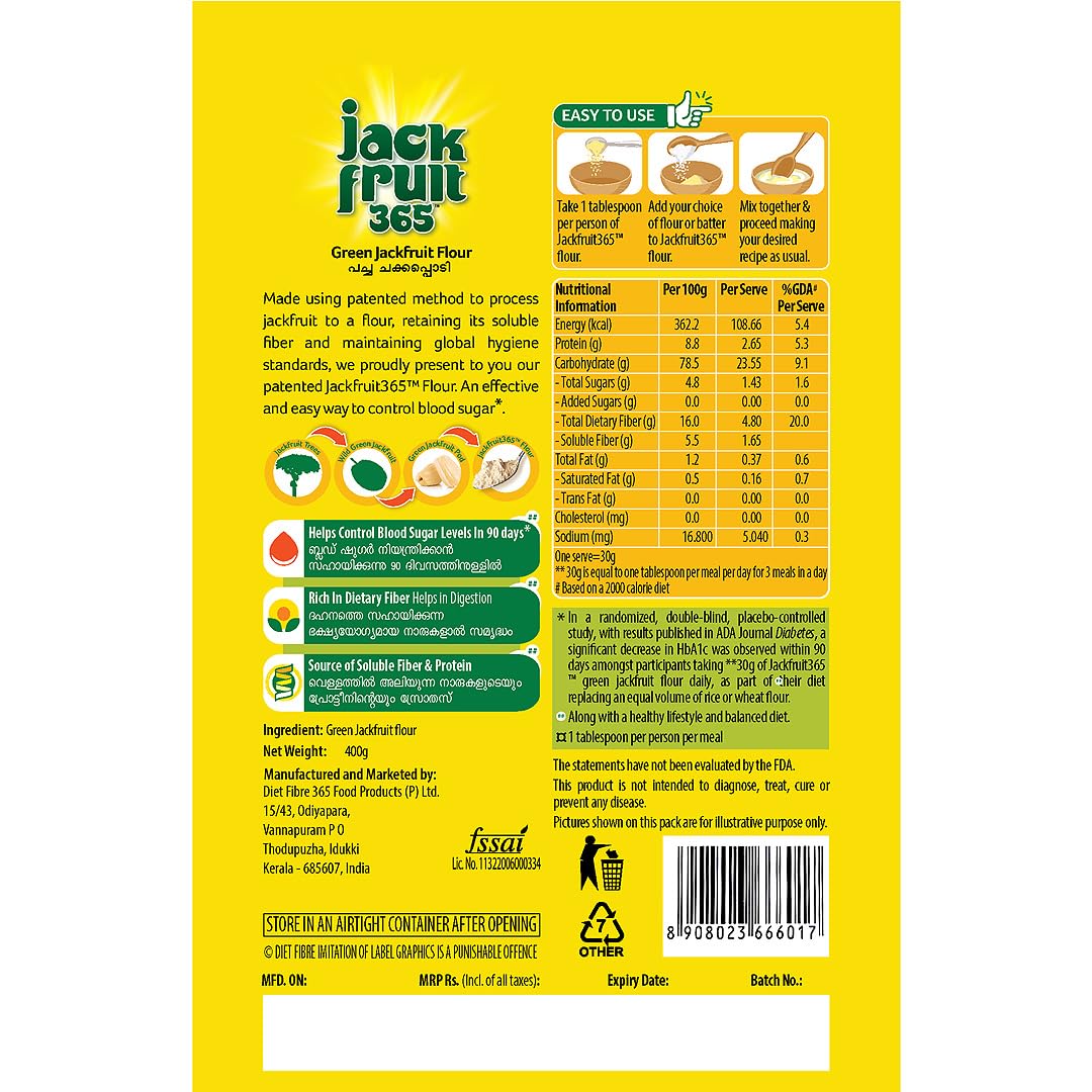 Jackfruit365 Green Jackfruit Flour, 400 g – view 2