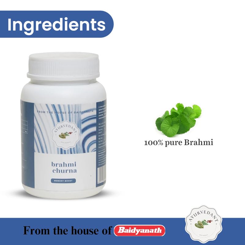 Baidyanath Ayurvedant Brahmi Churan (100 GM) - Brain Supplement for Improved Cognition, Mood Enhancement, and Restlessness Relief – view 4