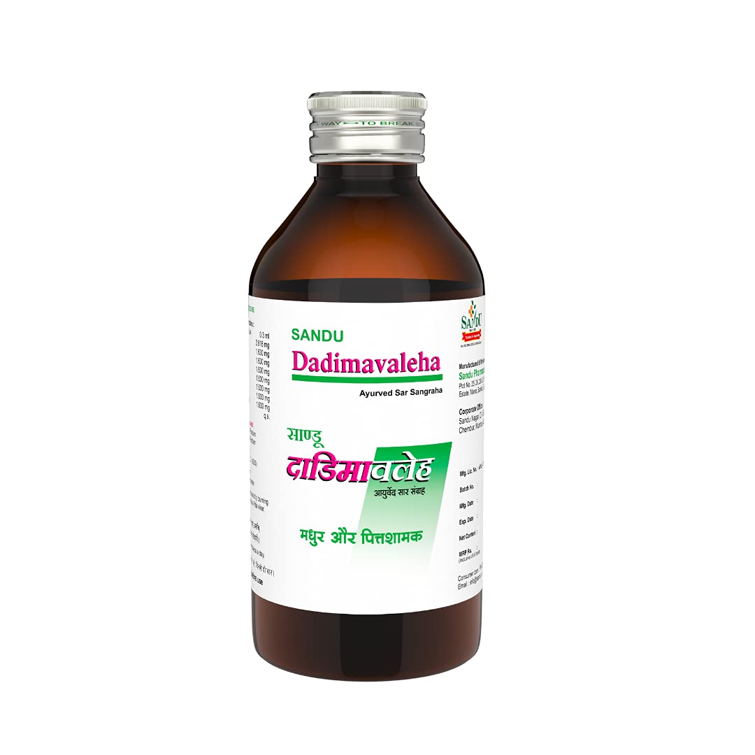 Sandu Dadimavaleha herbal liquid bottle for nausea and acidity