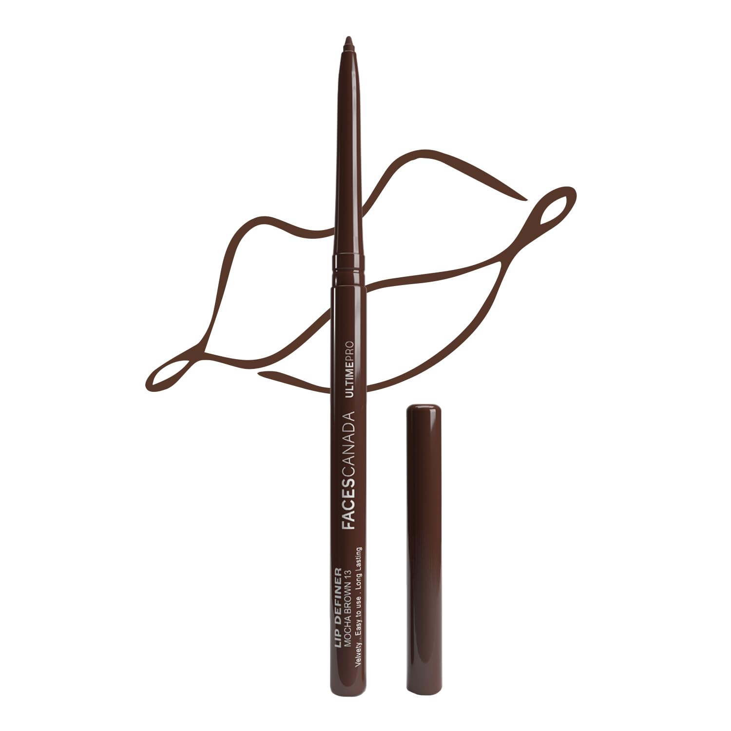 FACESCANADA Mocha Brown retractable lip liner pencil close-up view