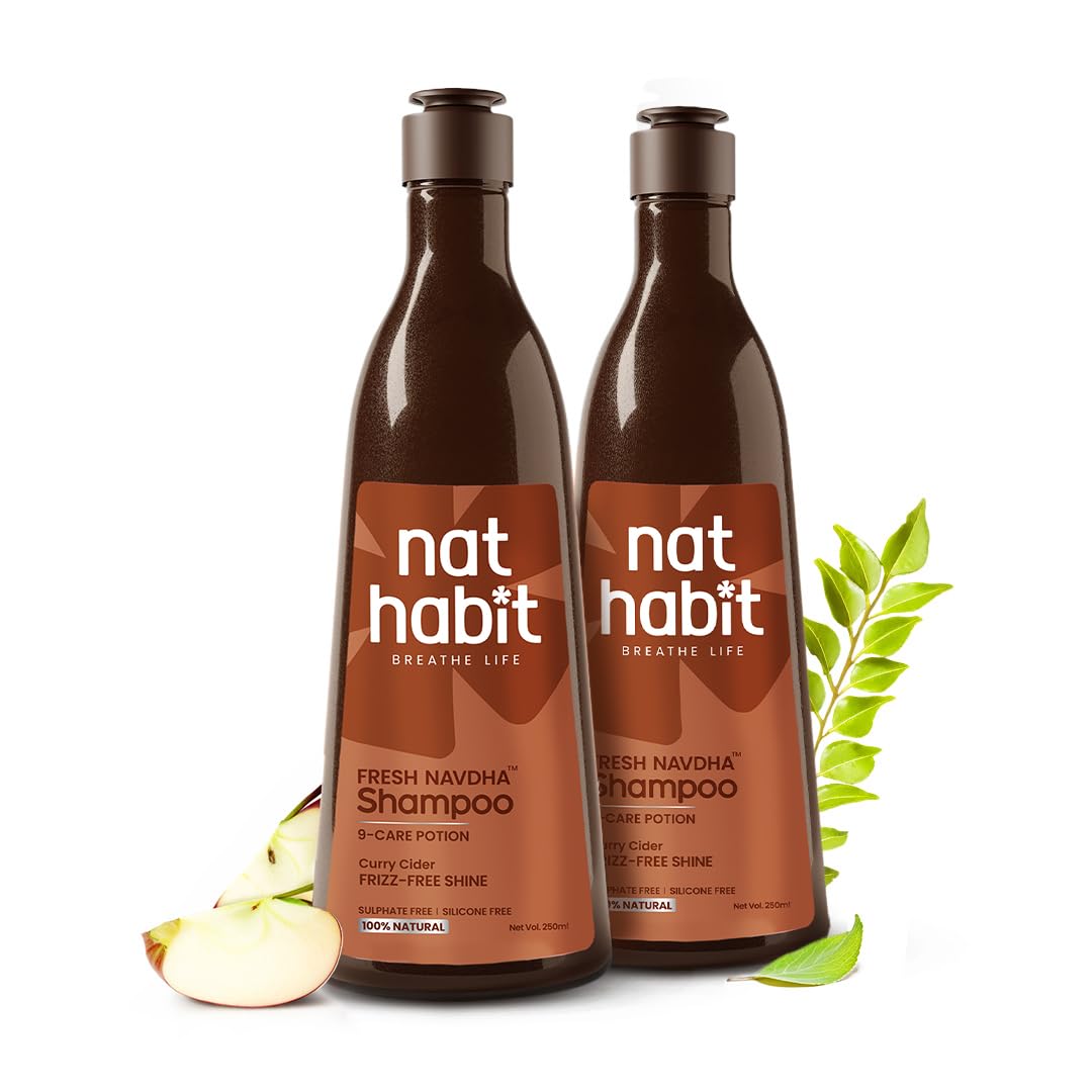 Front view of Nat Habit Curry Cider shampoo pack