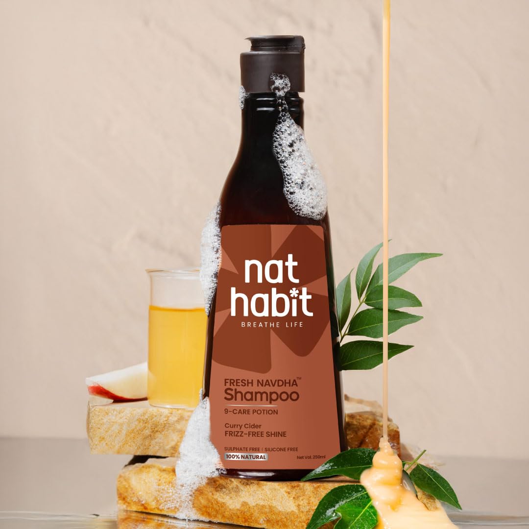 Nat Habit Curry Cider Navdha Shampoo for Breakage Control & Shiny Hair – view 7