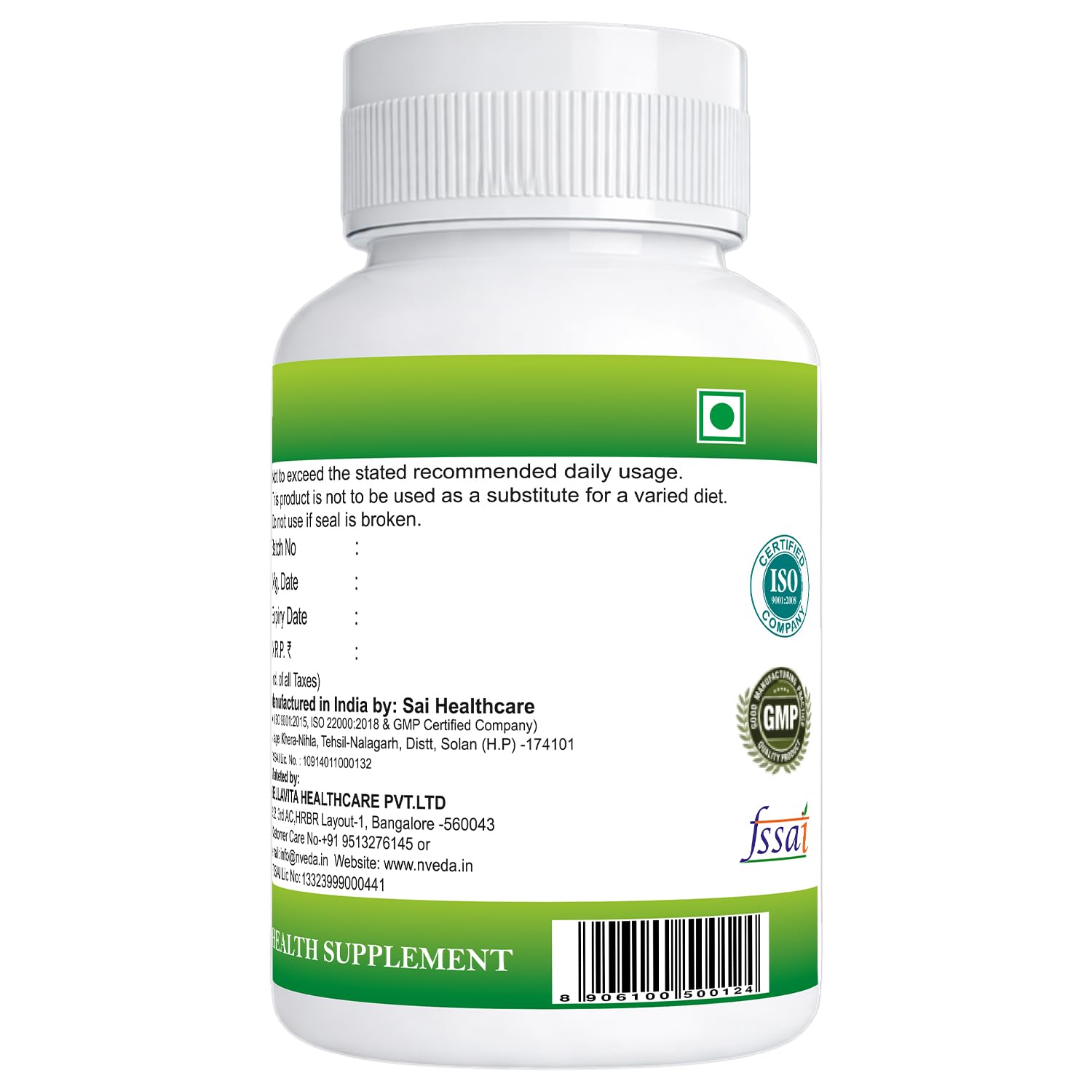 Nveda Calcium 1000mg with Vitamin D3, Magnesium, Zinc, Vitamin K2 & B12 – view 3