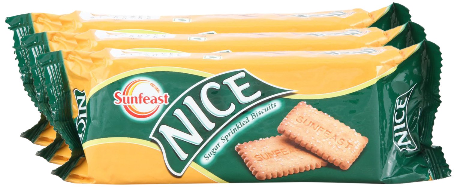 Sunfeast Nice biscuit combo pack with three 150 g pouches