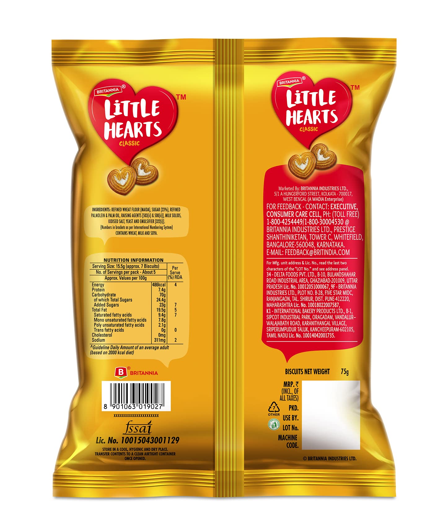 Britannia Little Hearts Biscuits 70 g – view 2