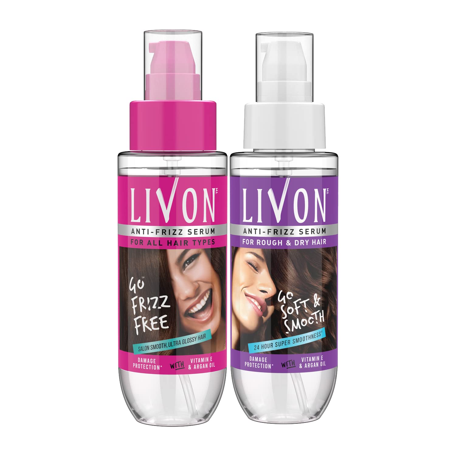 Livon hair serum duo with regular and dry hair variant