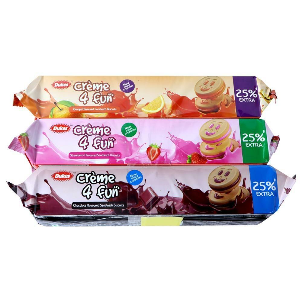 Dukes creme sandwich biscuits assorted 150g pack of 3