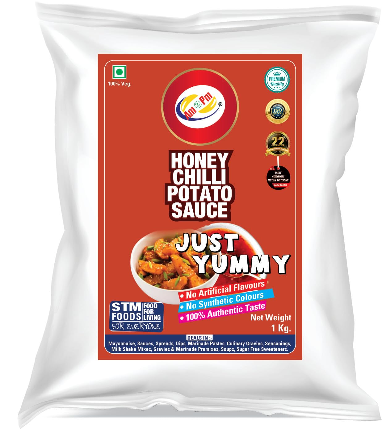 Am 2 Pm - Honey Chilli Potato Sauce Drizzling Sauce For Fast Food Specially To Make For Honey Chilli Patato - 1KG