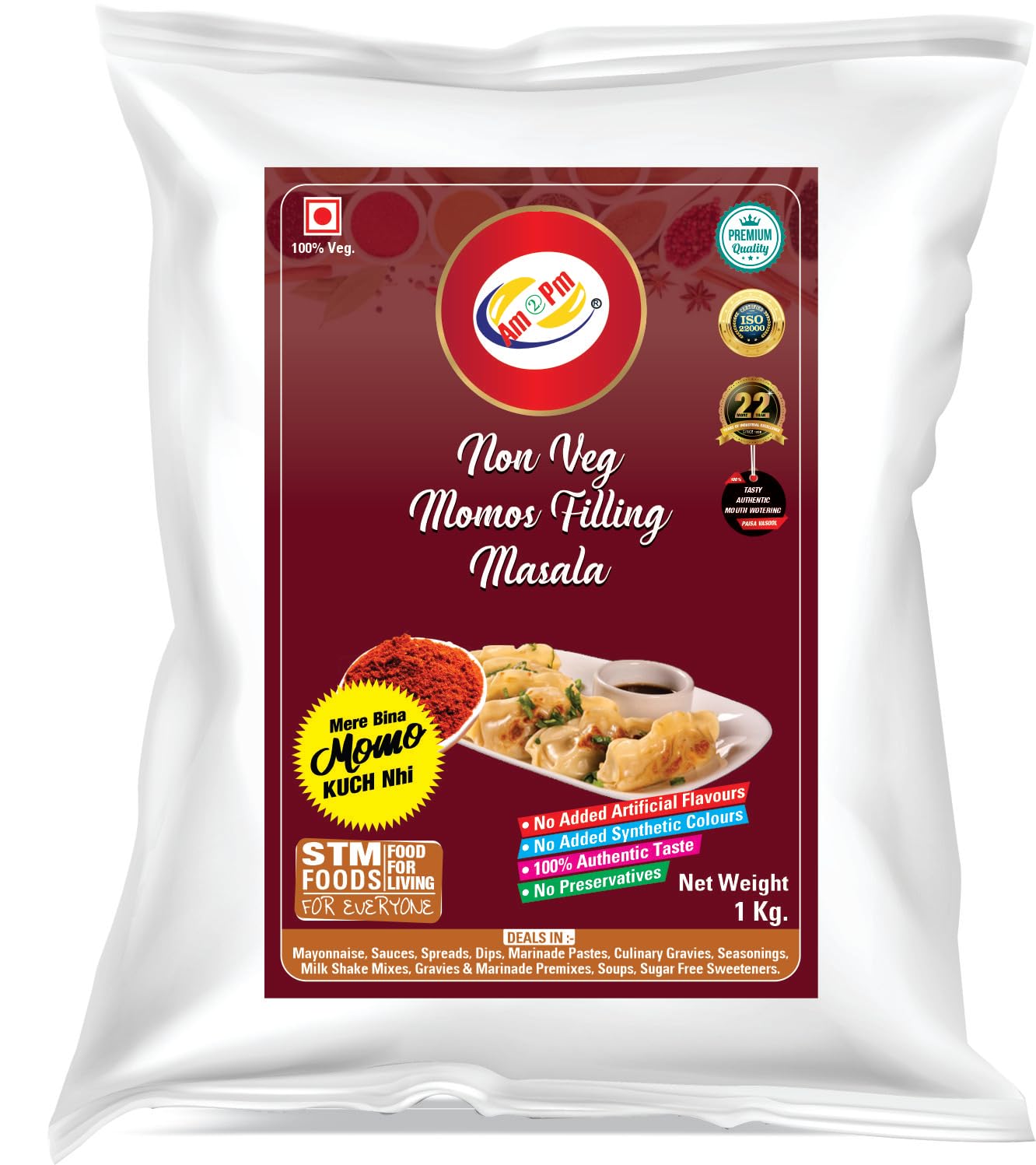 Am 2 Pm - Momos Filling Masala Veg-Non Veg-Paneer Chinese Masala Easy To Cook & Ready To Eat Foods - Pack of 3- (1KG Each) – view 2