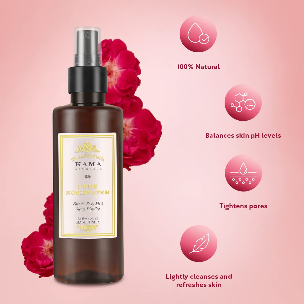 Kama Ayurveda Pure Rose Water Face and Body Mist, 6.8 Fl Oz, Pack of 200ml – view 4