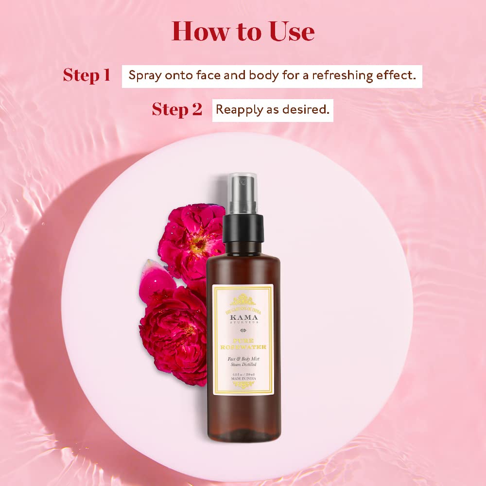Kama Ayurveda Pure Rose Water Face and Body Mist, 6.8 Fl Oz, Pack of 200ml – view 5