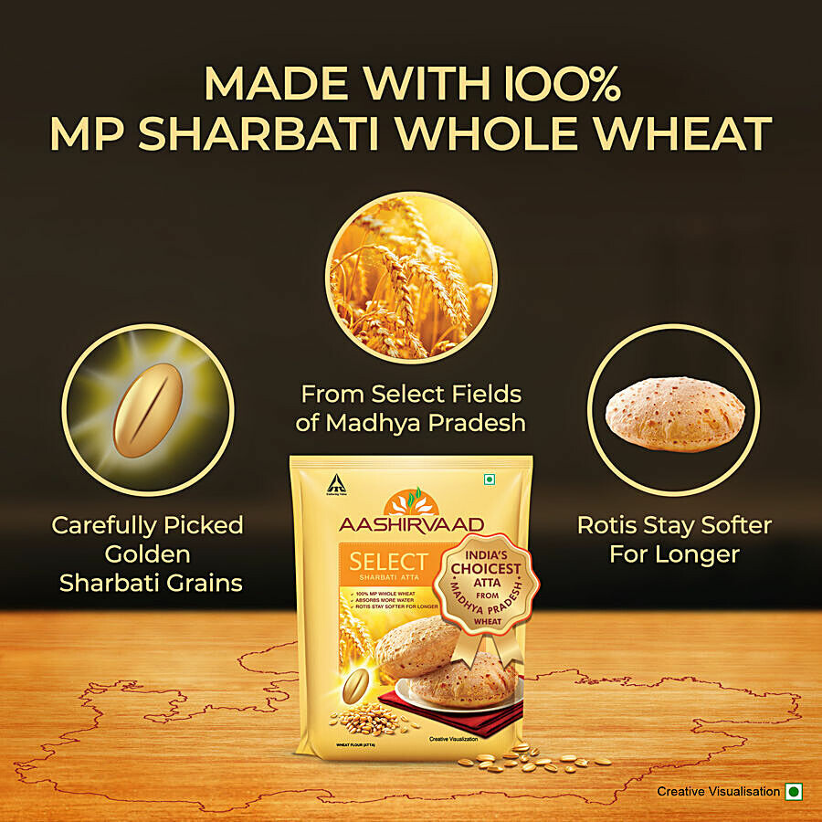 Aashirvaad Select Sharbati Atta - Rich In Nutrients, For Soft & Fluffy Roti 10 kg – view 8