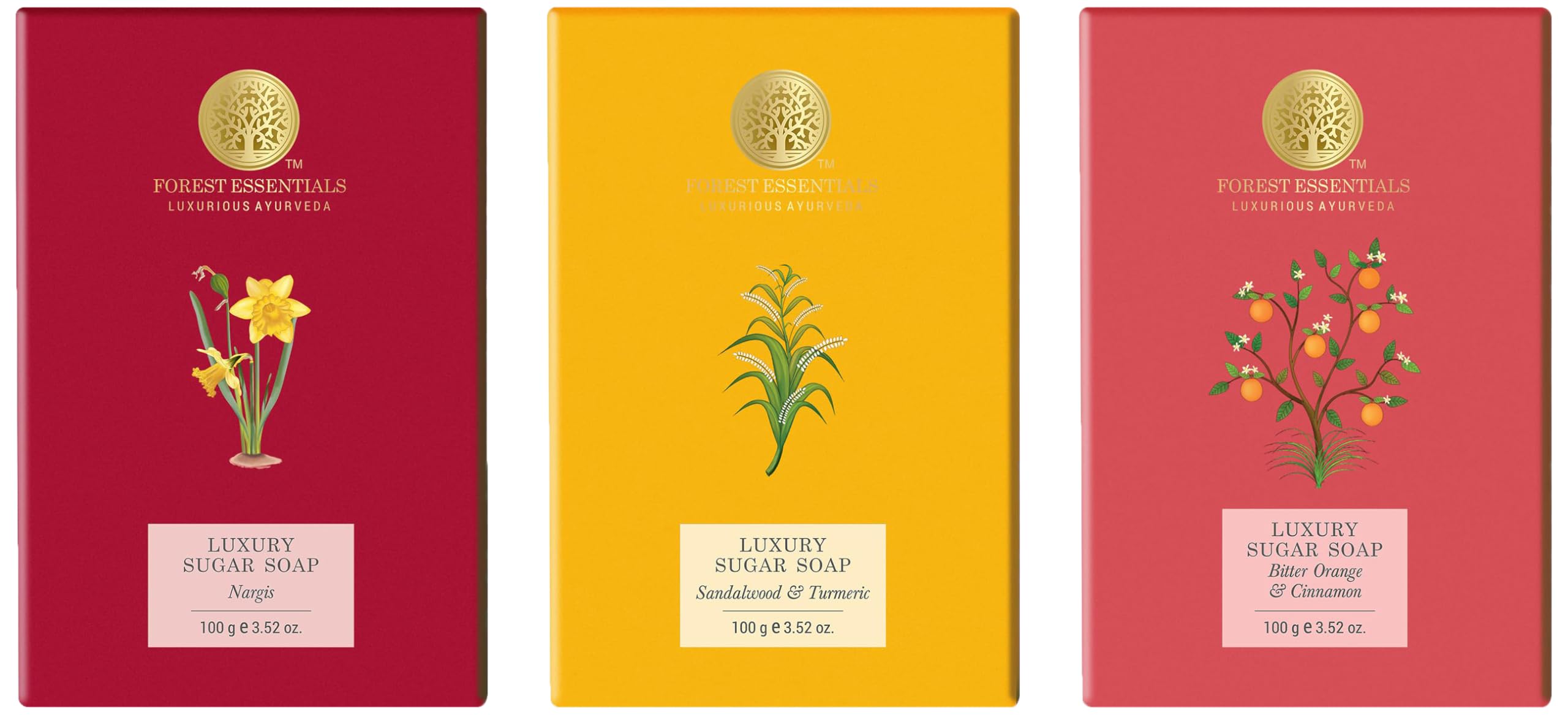 Forest Essentials Ayurvedic sugar soap in boxed bar pack