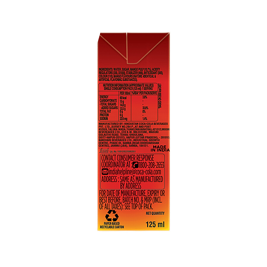 Maaza Maaza Juice - Mango Refresh 125 ml – view 2