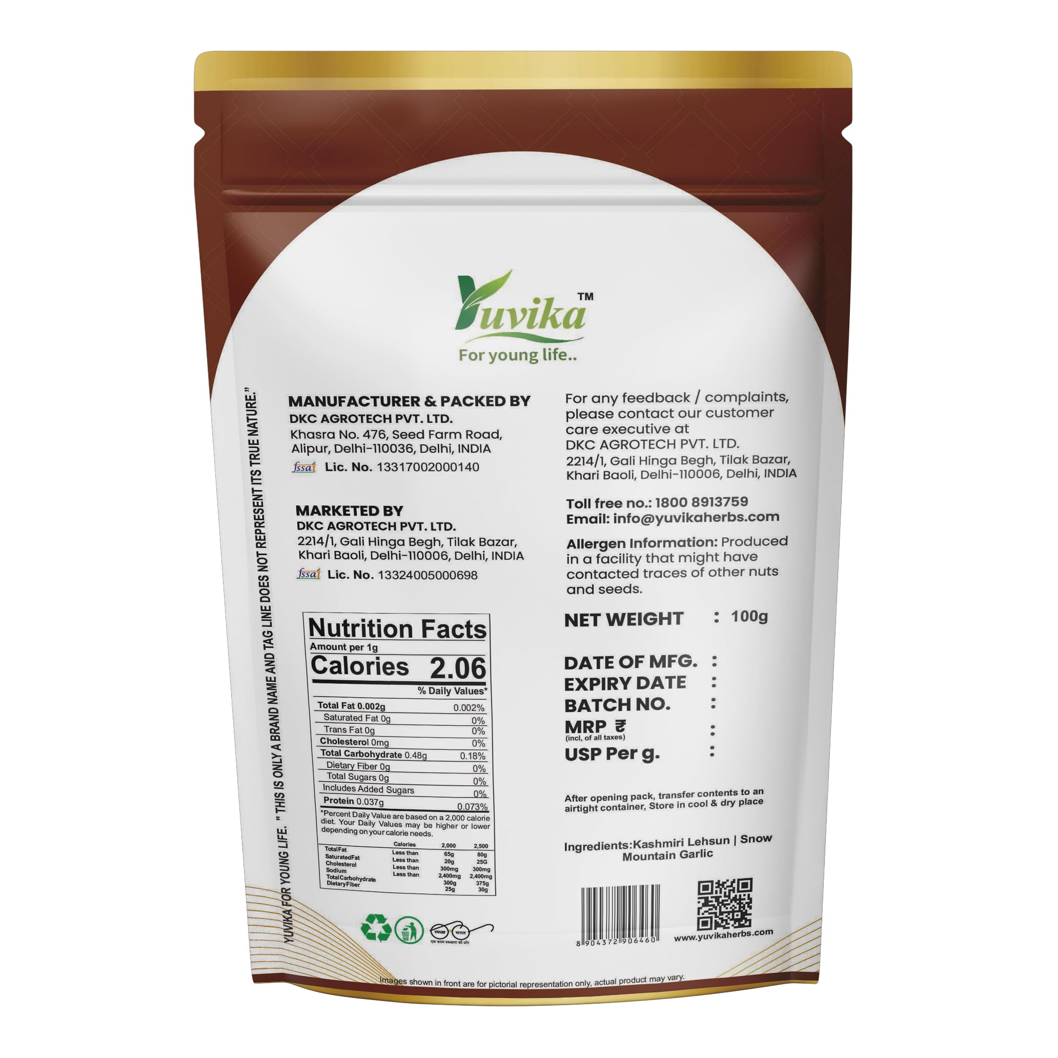 Yuvika Kashmiri Lehsun - Snow Mountain Garlic - Allium sativum - kashmiri Garlic 100 Grams – view 3