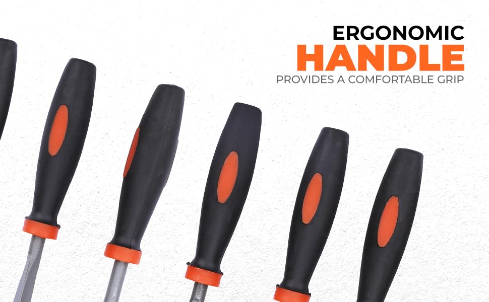 BLACK+DECKER BDHT22148 174mm 6-Piece Steel Needle File Set for Cutting & Smootheing Out Surfaces Ideal for Wood, Metal, Plastic for Home & DIY Use, ORANGE & BLACK – view 4