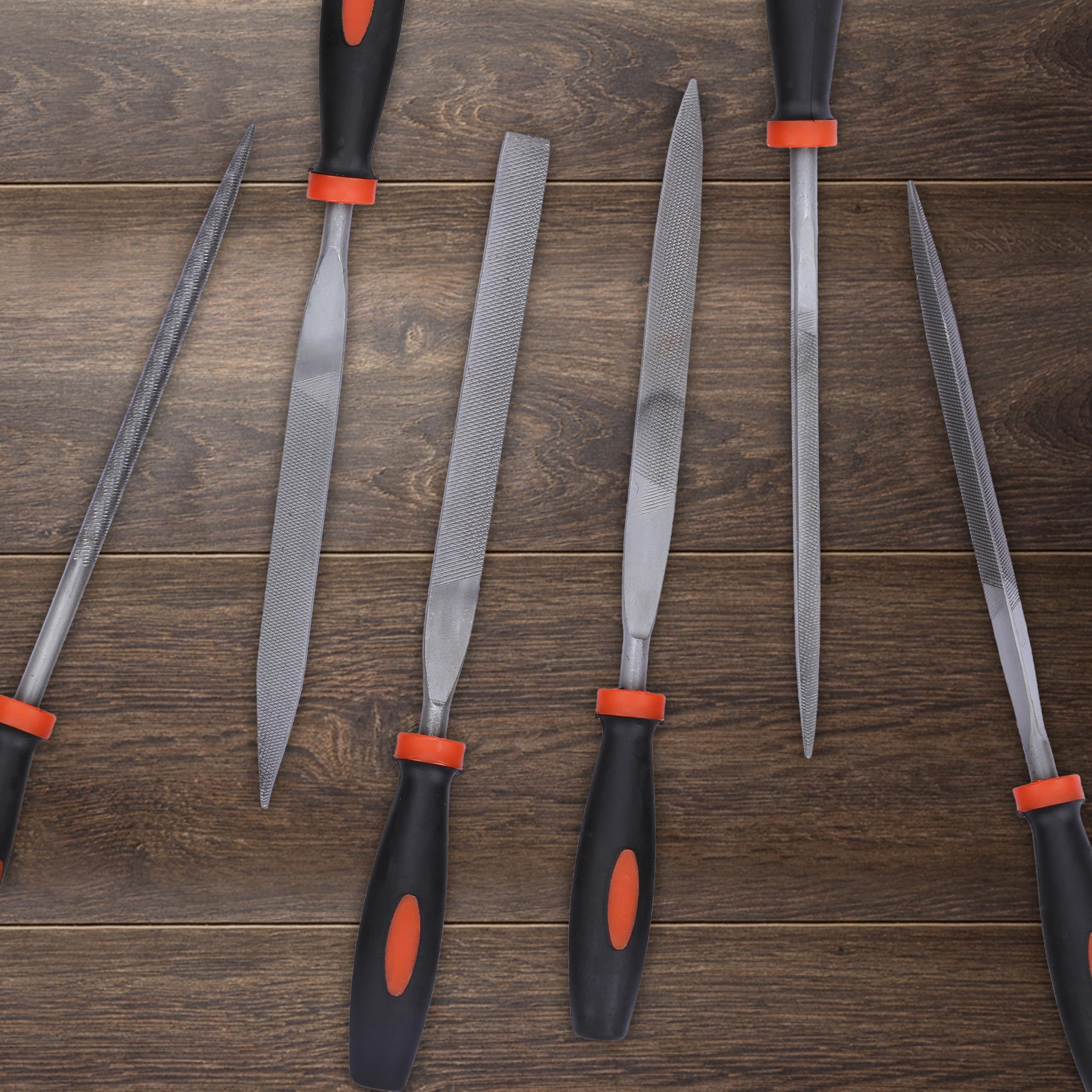 BLACK+DECKER BDHT22148 174mm 6-Piece Steel Needle File Set for Cutting & Smootheing Out Surfaces Ideal for Wood, Metal, Plastic for Home & DIY Use, ORANGE & BLACK – view 6