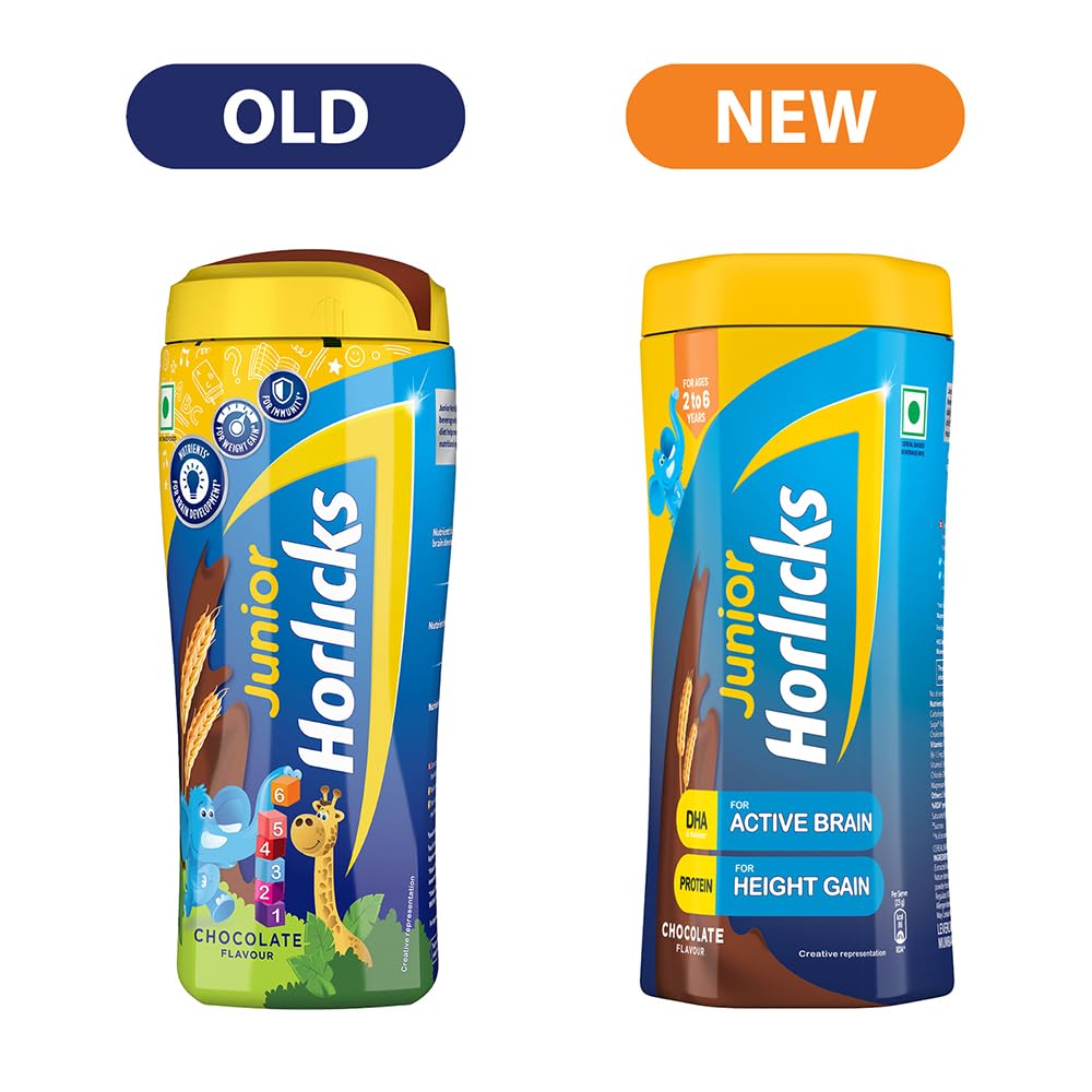 Junior Horlicks Health & Nutrition Drink Chocolate, 500g Jar, Children's health drink for overall growth, Health drink for kids 2 to 6 years – view 2