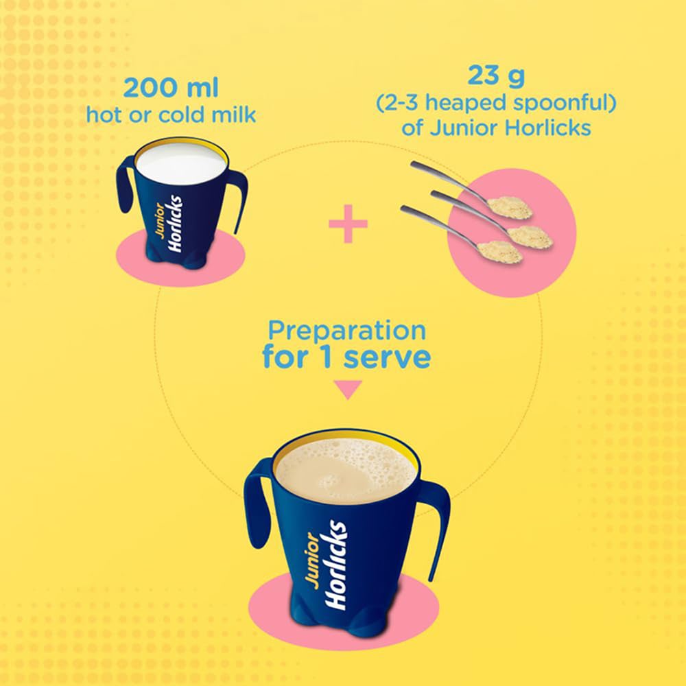 Junior Horlicks Health & Nutrition Drink Chocolate, 500g Jar, Children's health drink for overall growth, Health drink for kids 2 to 6 years – view 3