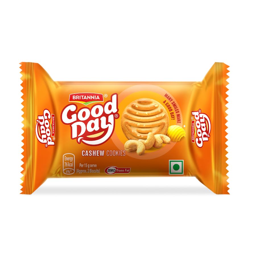 Britannia Good Day Cashew Cookies, 52.5g / 60g/53g +15g EXTRA =68g (Weight May Vary) – view 2